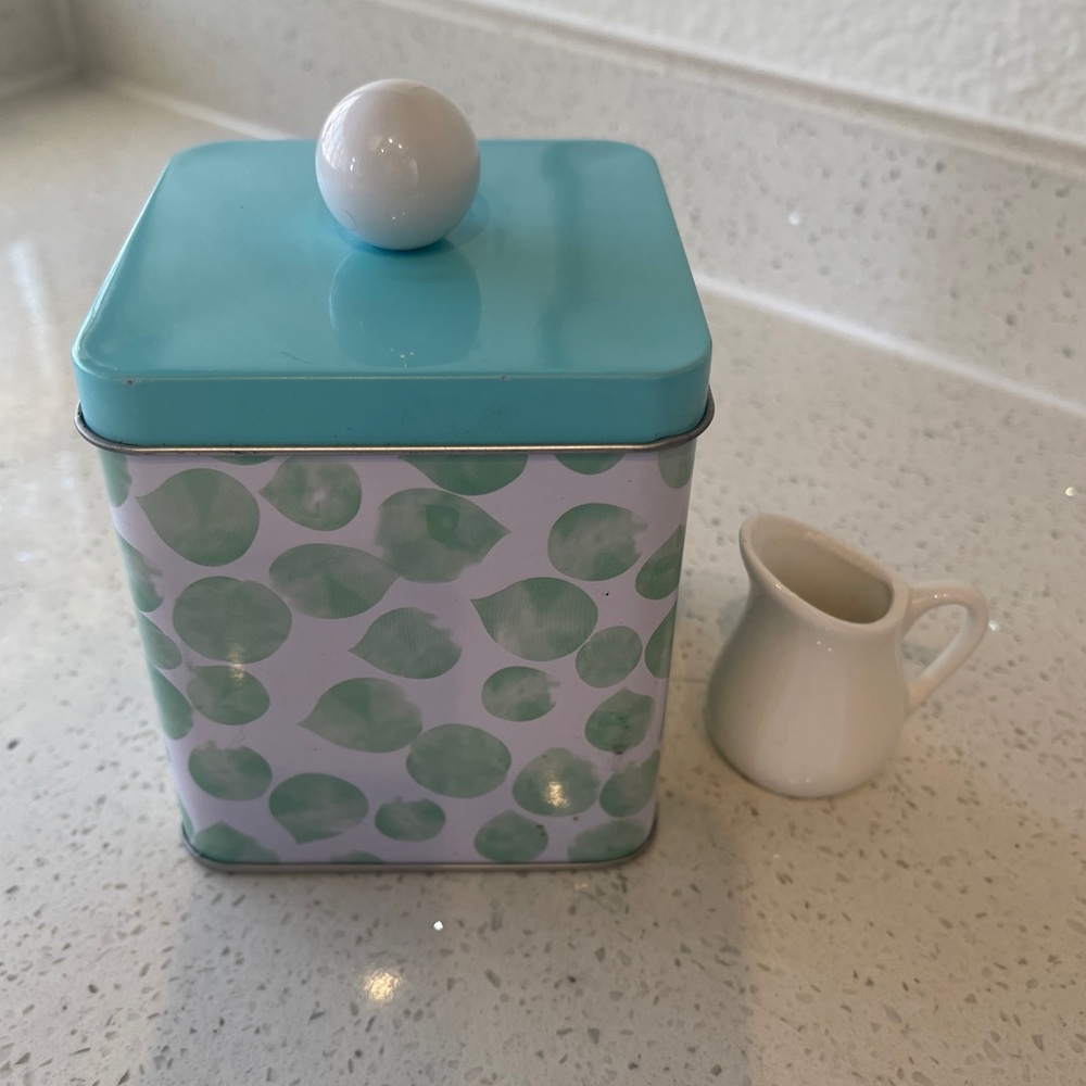 Lot: Tin Canister & Miniature Jug